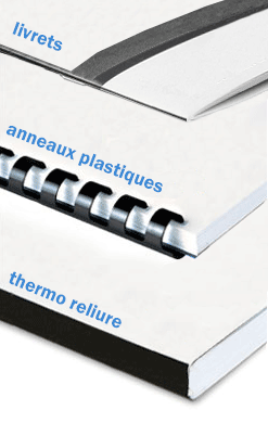 Reliure plastique, reliure thermo, reliure livre magazine Paris